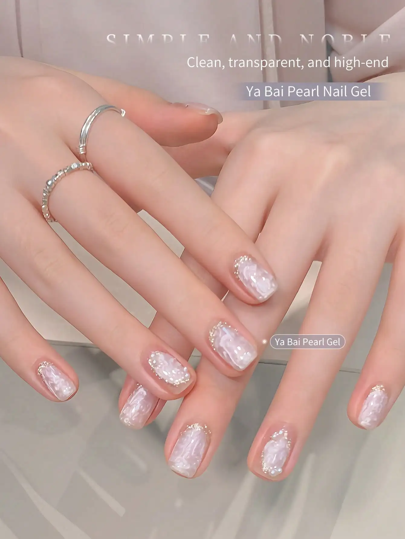 10ml Milky White Shimmer Pearl Nail Gel Transparent UV Nail Polish Soak Off Pearl Nail Gel for Daily Manicure