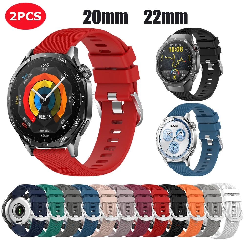 Correa deportiva de silicona de 20mm y 22mm para HUAWEI Watch GT 5 4 pro/GT 5 4 3 2 correa de reloj 4 3 pro pulsera para Amazfit GTR GTS/Garmin 570