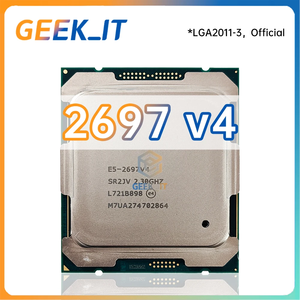 Original Xeon E5-2697v4 SR2JV 2.3GHz 18C / 36T 45MB 145W LGA2011-3 E5 2697 v4 For C612 Board