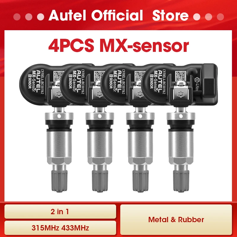 Autel mx sensor 433 315mhz tpms sensor ferramentas de reparo de pneus scanner maxtpms almofada monitor de pressão dos pneus testador programação mx-sensor