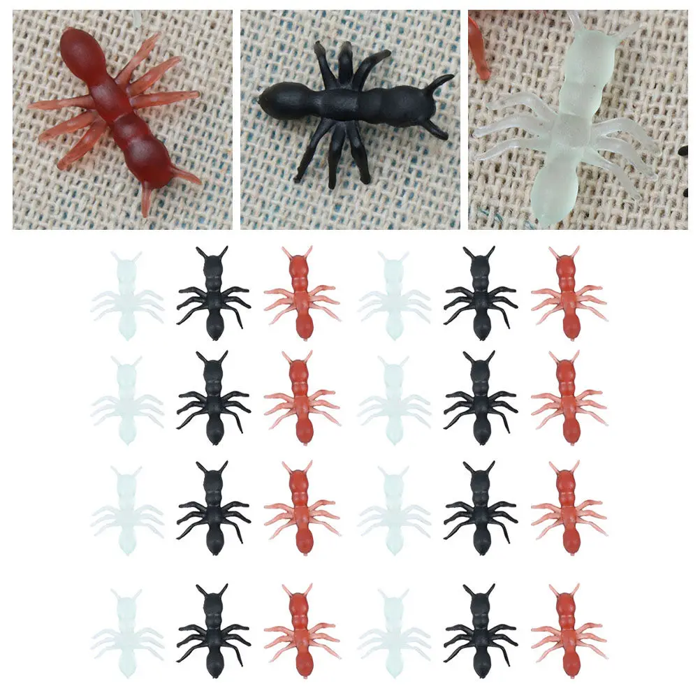 

100Pcs Halloween Simulation Ant Plastic Fake Realistic Decoration Scary Prank Party Props Lightweight Reusable