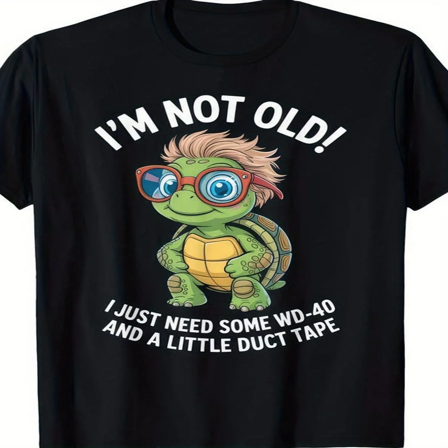 Amusingly, I'M Not Aged; I'M Fantastic! This Turtle-Themed Graphic Tee Features a Casual Round Neck And a Witty Design about Aging, Making It a Perfect Gift for Birthdays, Halloween, Plus Size Graphic Tee, Vintage Style Tee,
