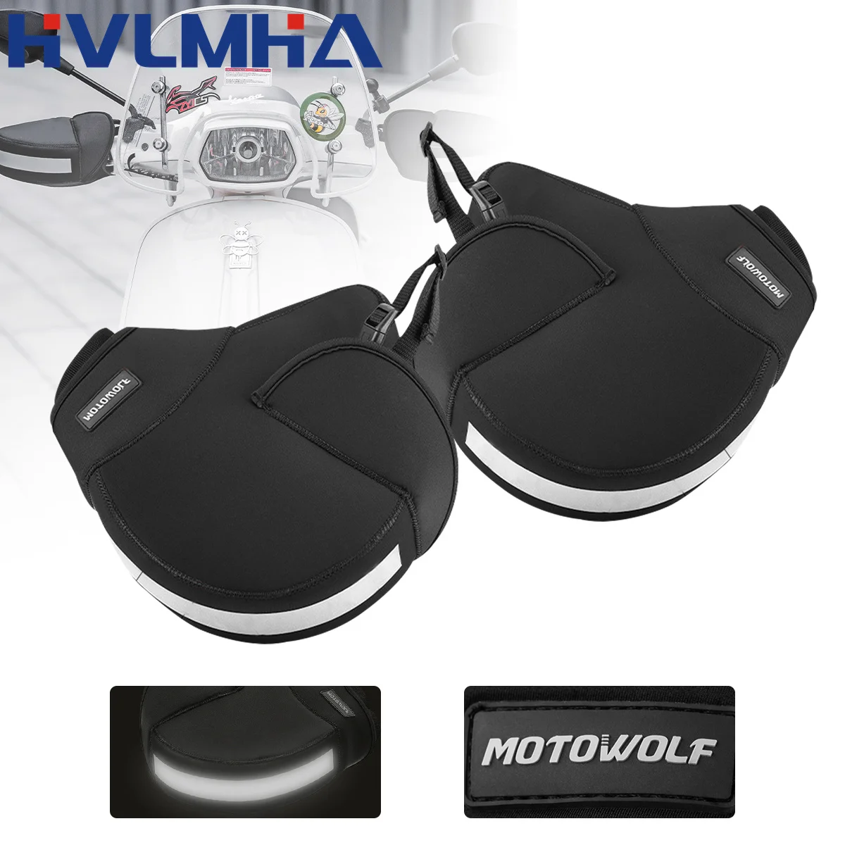Motorcycle Scooter Bicycle Windproof Rainproof Winter Keep Warm Hot Protect Handlebar Handle Large Guard Cover Gloves