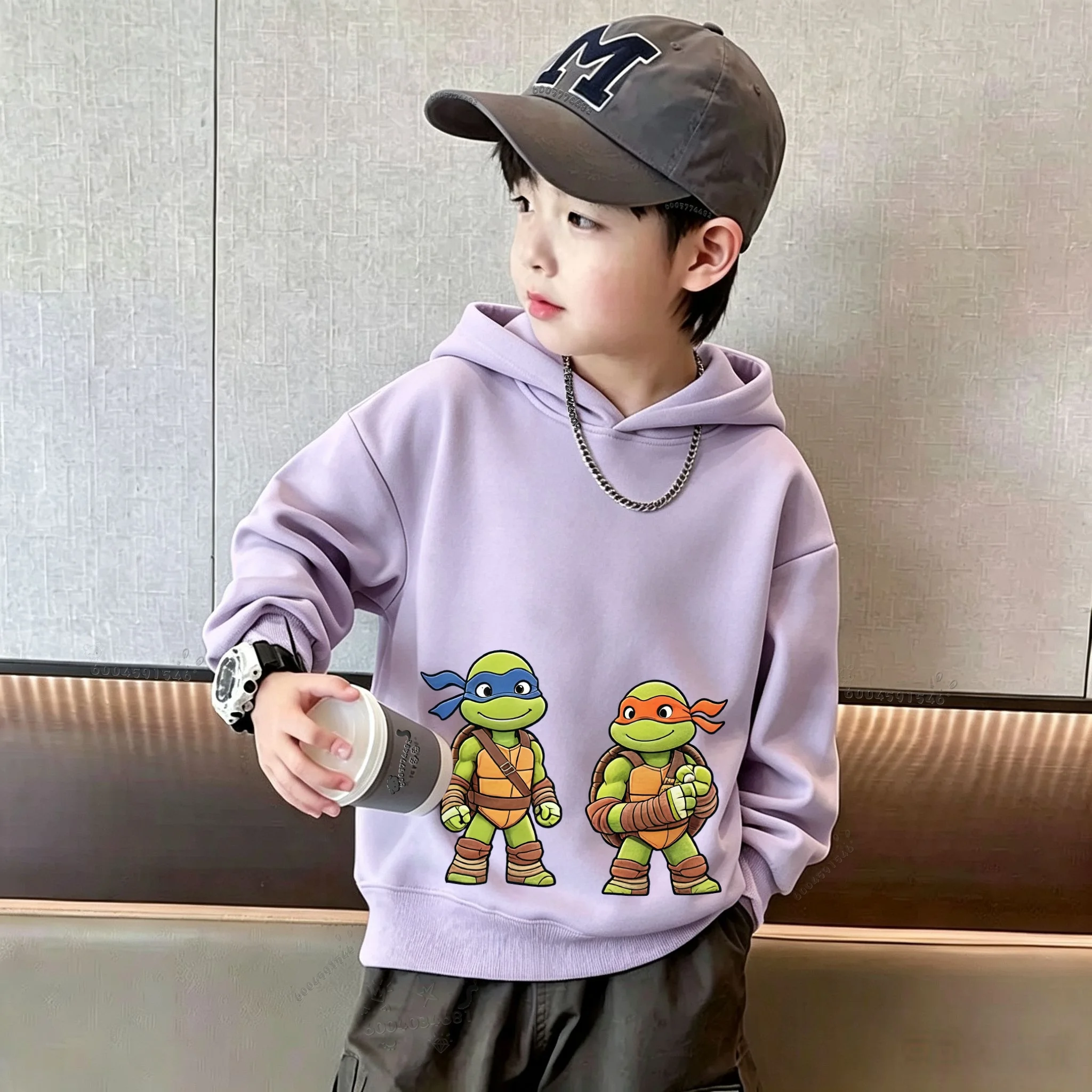 NICKELODEON Nick's best-selling trendy Ninja Turtles fun print loose-fitting hooded top for big kids/children