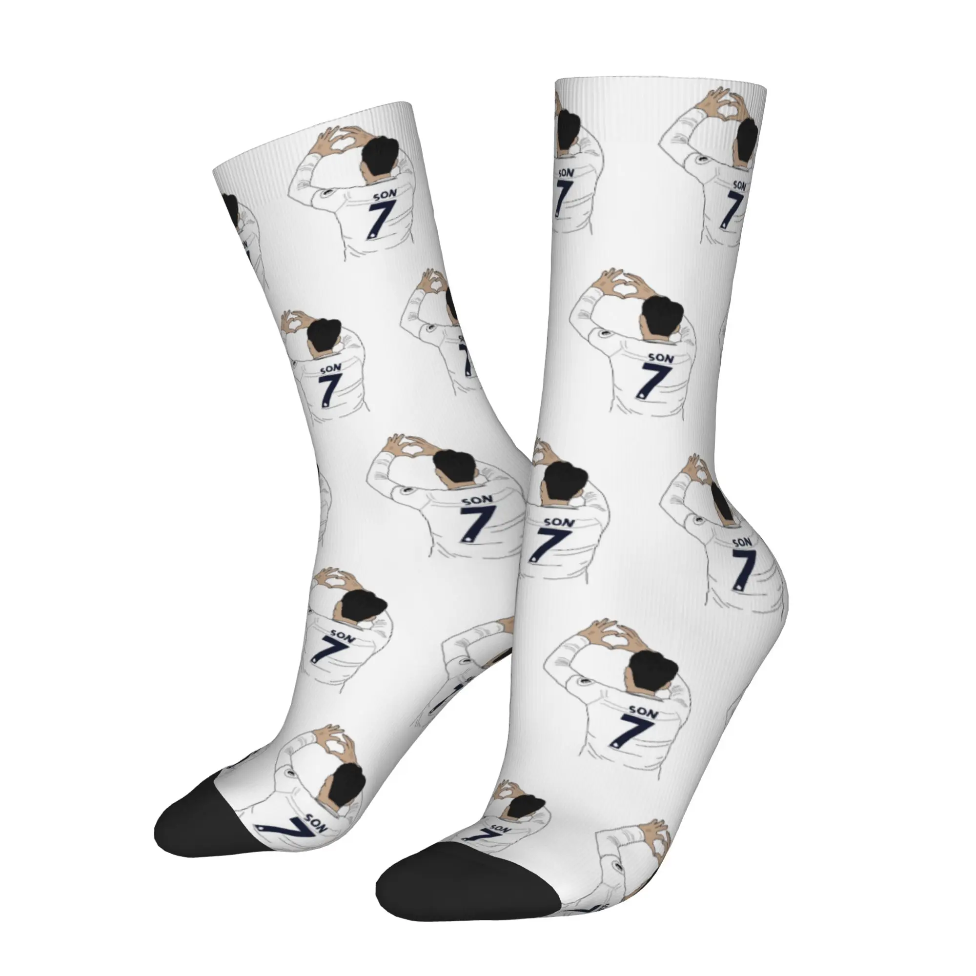Happy Funny Male Men Socks Harajuku Son Heung-Min Soccer Football Sock Number 7 Women's Socks Spring Summer Autumn Winter