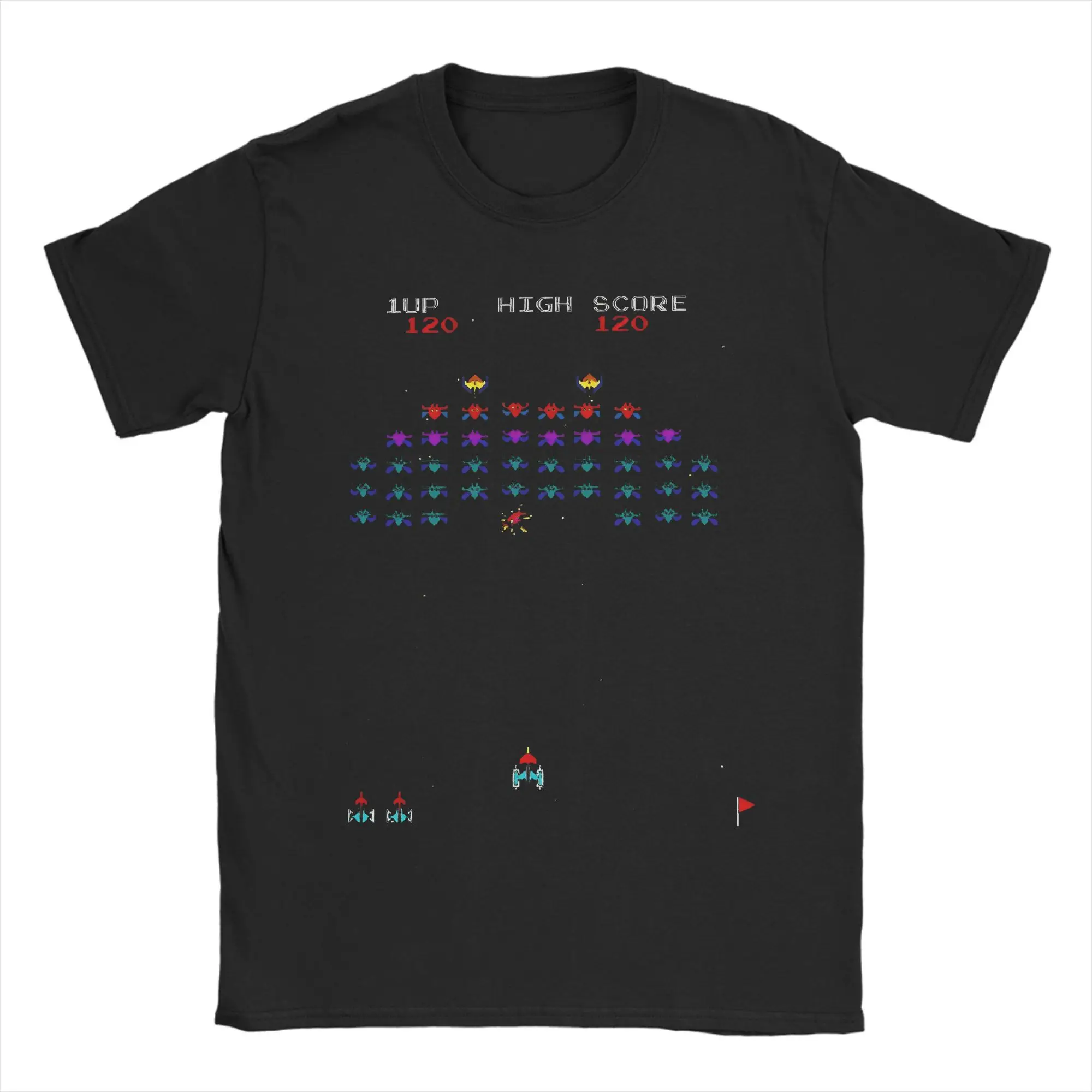 Arcade Galaga game gaming fans  Printed T Shirts for Men Women  100% Cotton  Tee Shirt Clothing