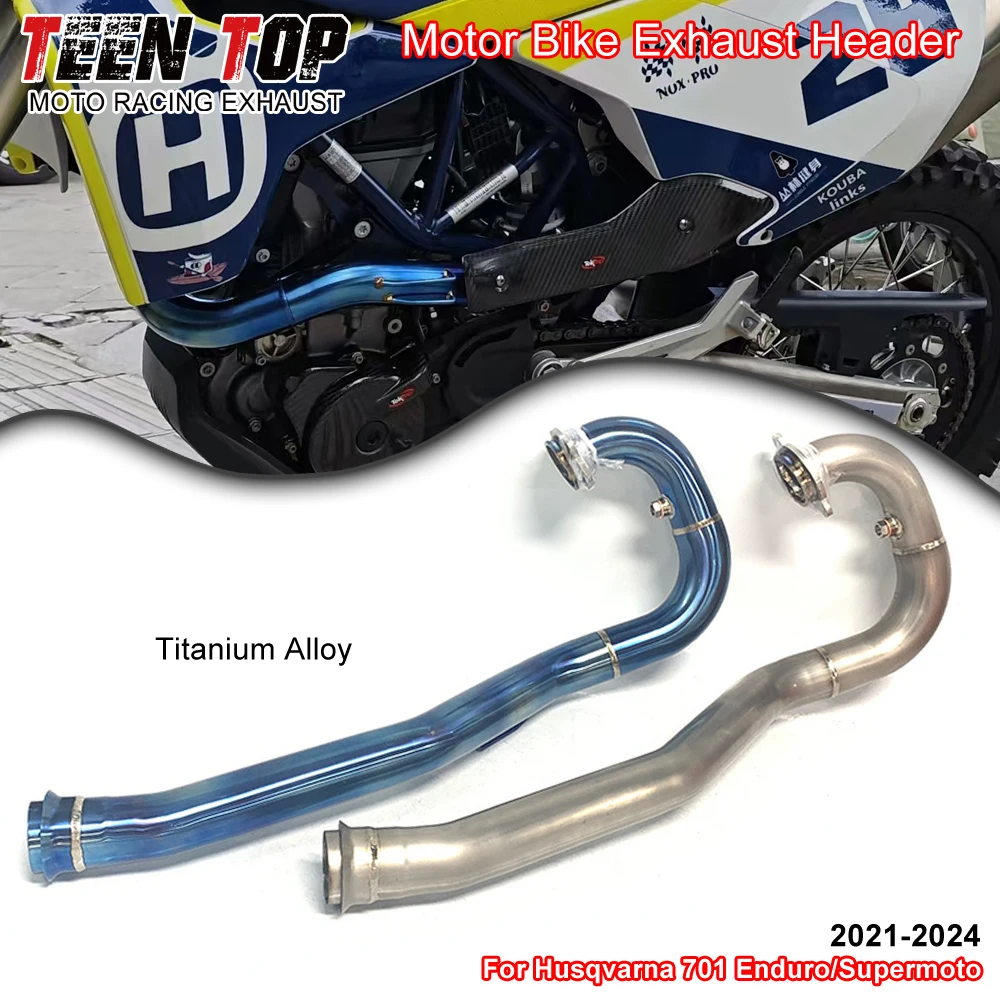 Dirt Bike Escape Exhaust Header For Husqvarna 701 Enduro/Supermoto Moto Connect Tube 701 Enduro 2021-2024 Titanium Alloy