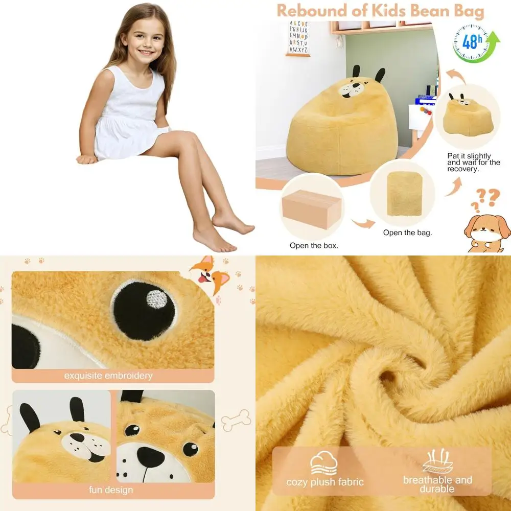 

Детский диван-мешок с наполнителем для мальчиков и девочек, удобное напольное кресло для игр и детской комнаты, идеально подходит для детей и домашних животных