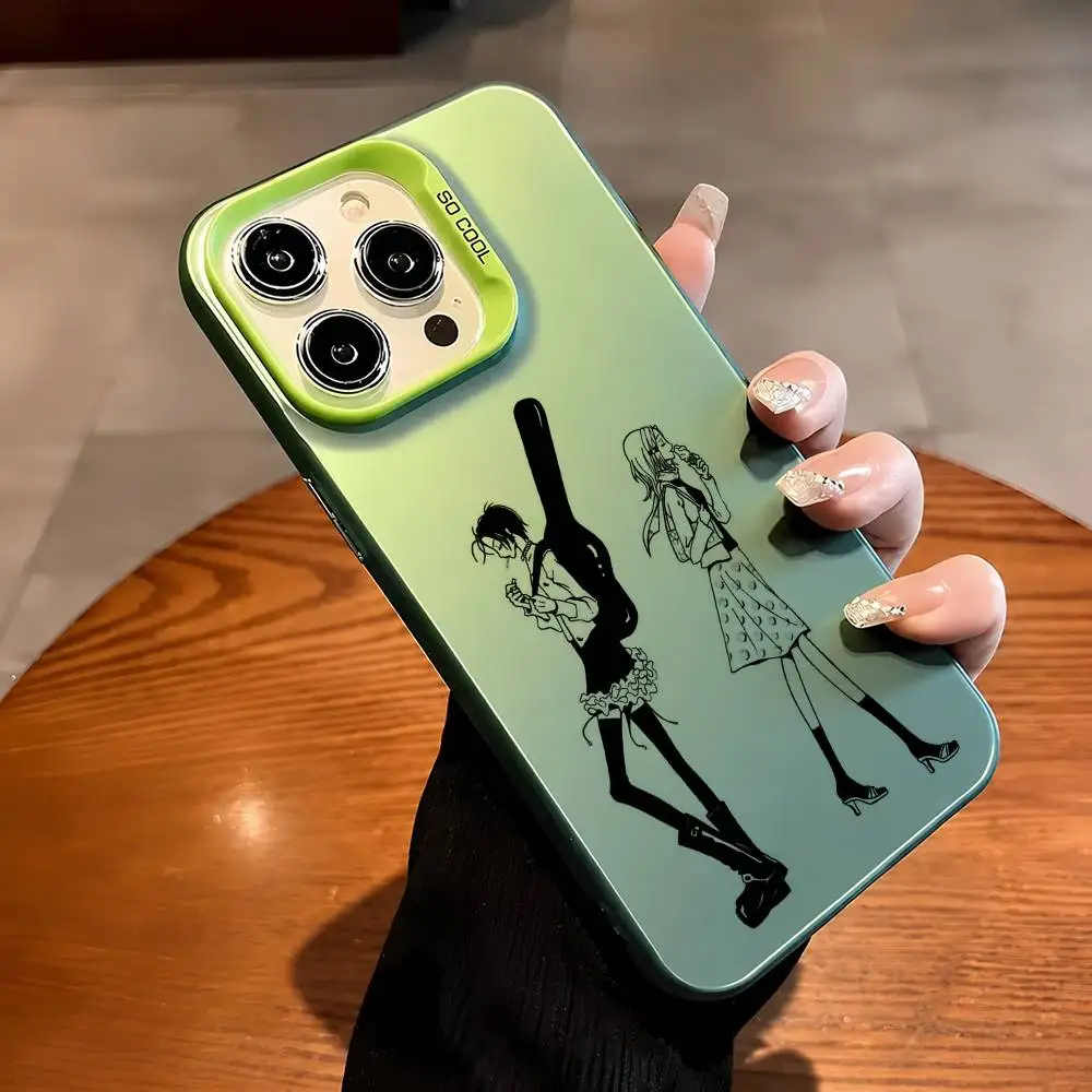 Popular Anime NANA  Phone Case For iPhone 17,16,15,14,13,12,11 Plus,Pro Max,XS,Colored Silver Plated Inside Cover