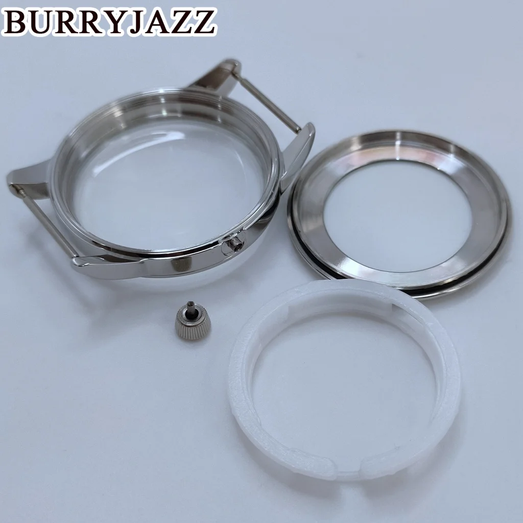 BURRYJAZZ 40mm NH35 NH36 NH34 NH38 NH70 NH72 Watch Case Silver Cocktail Sterile Case Arched Glass