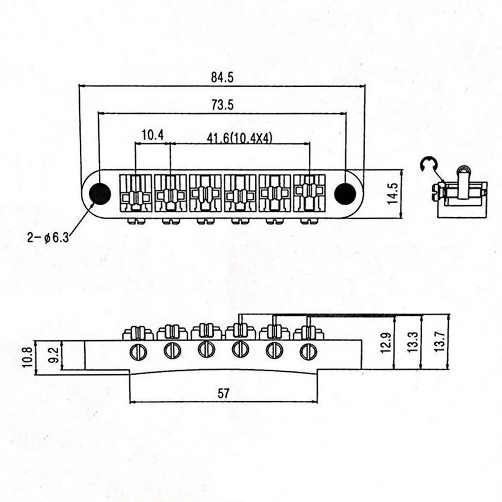 Roller Saddle Bridge With Stud Upper Regulator Bridge Compatible For Epiphone Les Paul Lp Electric Guitar