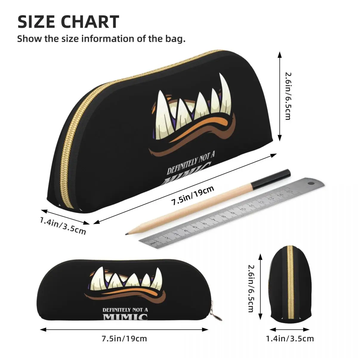 Definitivamente não é um imitador de mesa rpg gaming lápis casos bolsa de lápis grande caixa de caneta de armazenamento saco de lápis para meninos meninas presentes