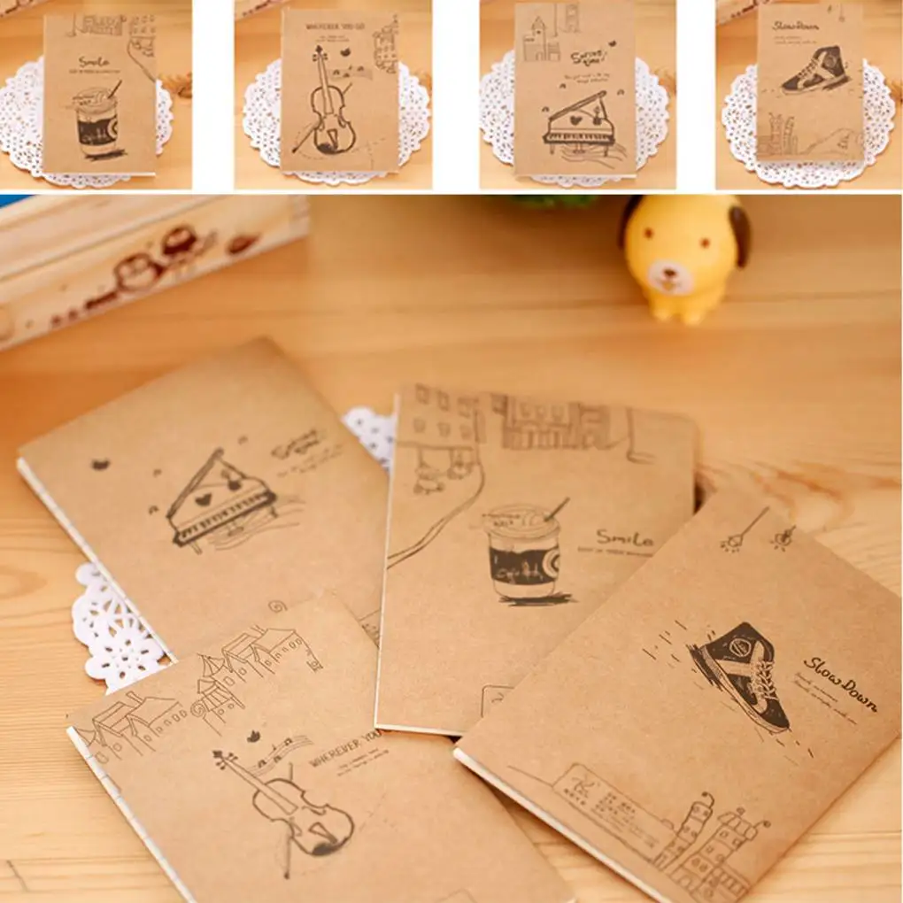 Retro Exercise Books Students Cute Soft Copy Of Cartoon Mini Notebook School Stationery