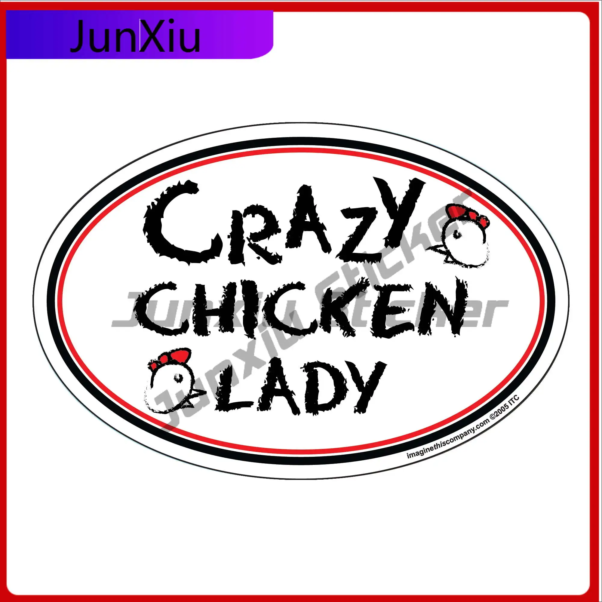 

Crazy Chicken Lady Oval Funny Car Boat Boat Bumper Truck Vinyl Decal Sticker Aesthetic Cool Cute Cute Cute Retro
