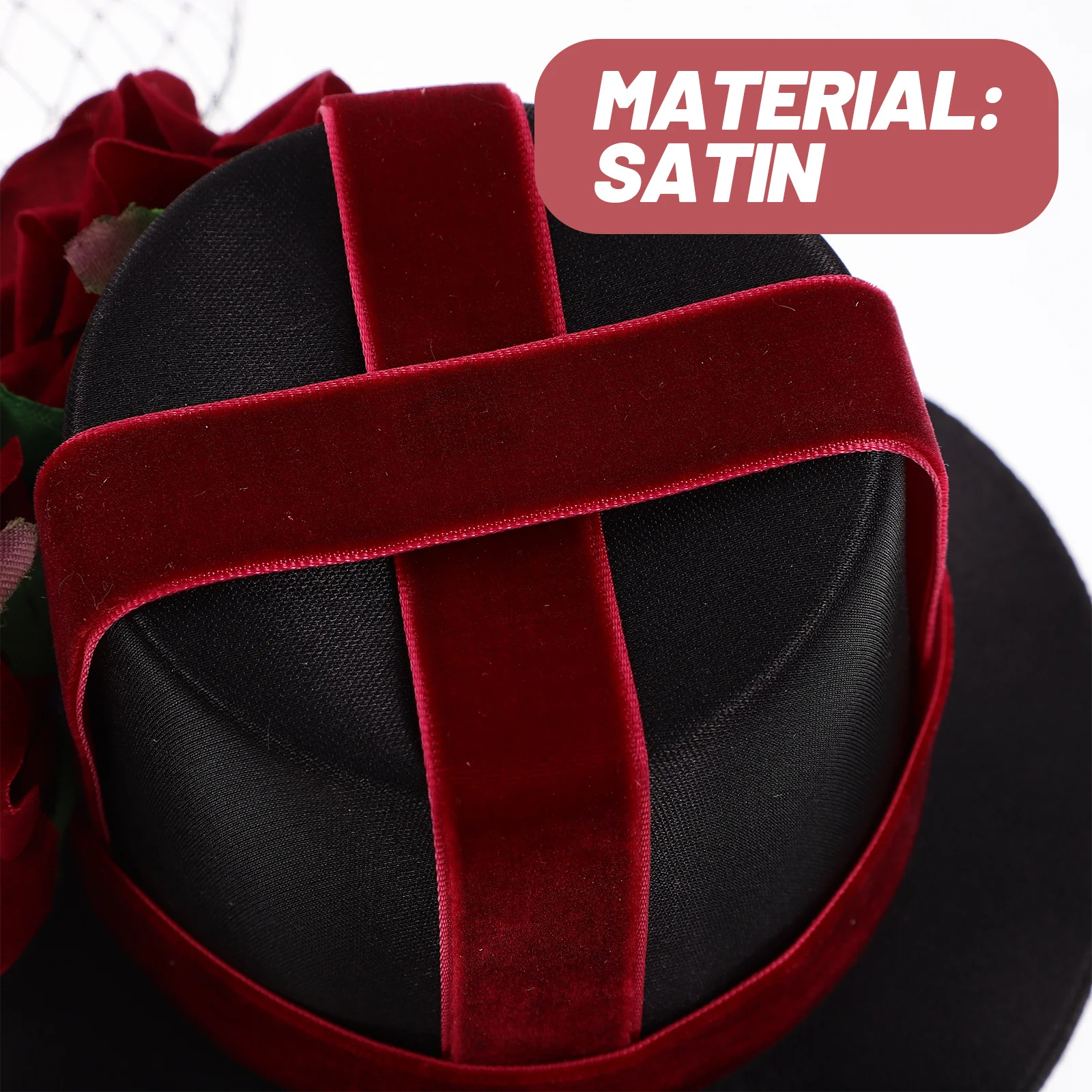 

Red Rose Gauze Vintage Style Hairpin Satin Lightweight Elegant Clip for Festival Party Decoration Bobby Pin