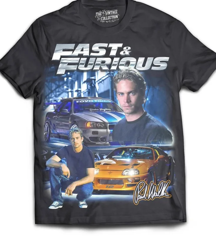 

Fast and the Furious Paul Walker Graphic Black Shirt Unisex Men Women KTV5215