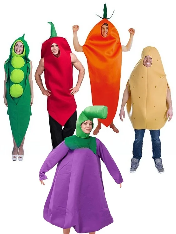 할로윈 재미있는 음식 코스프레 의상 성인 채소 공연복 회사 연례 회의 감자 당근 녹두 의상