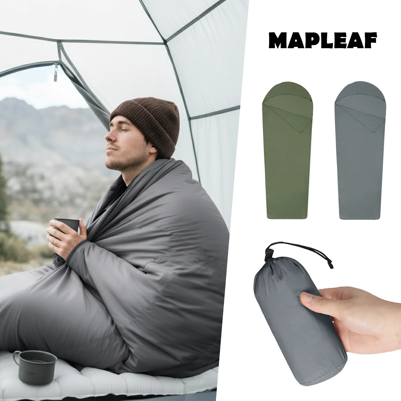 

MAPLEAF уличный спальный мешок с подкладкой для кемпинга, одиночный походный спальный мешок, сверхлегкий портативный подкладка для спального мешка для мамы
