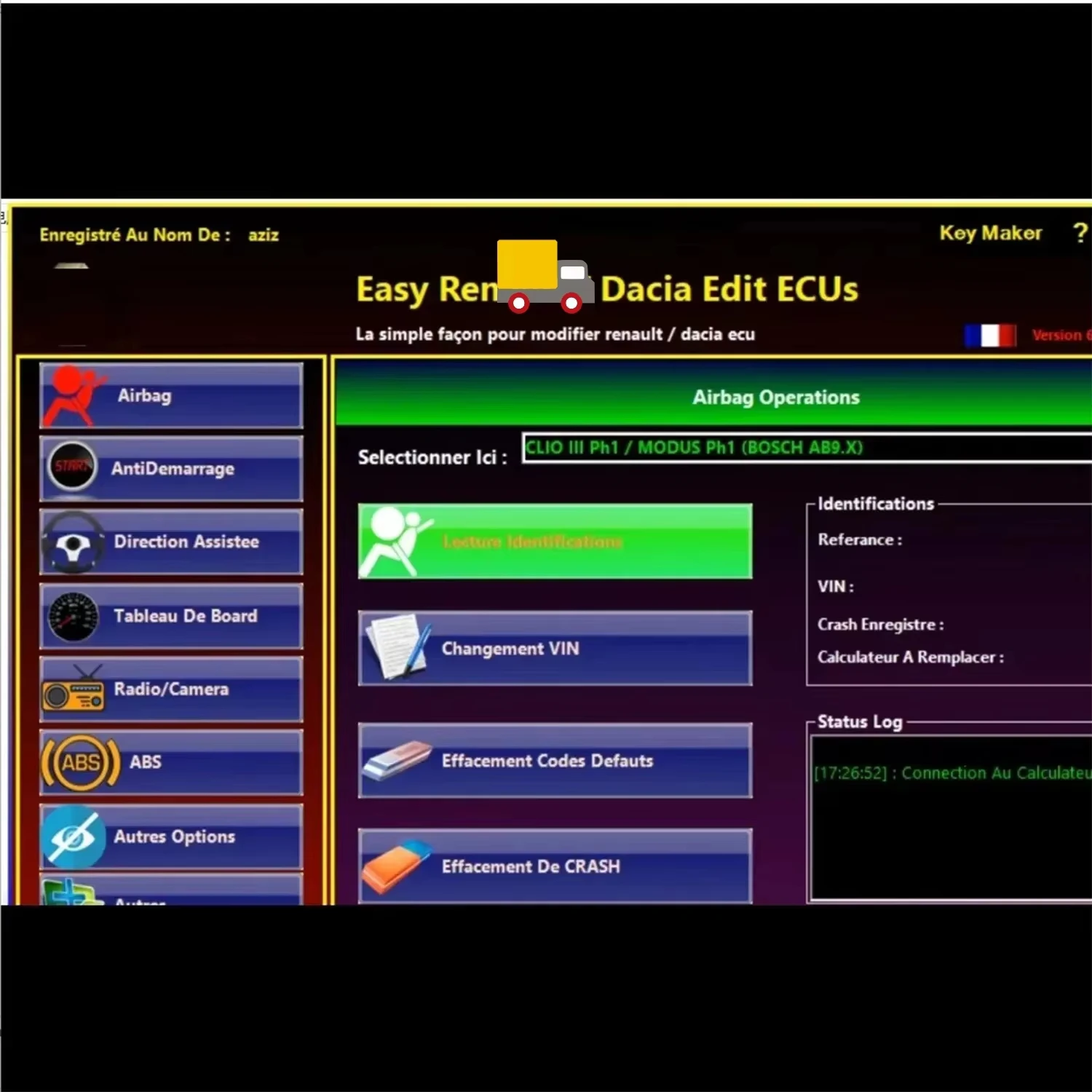 برنامج سهل Renault 6.14 لمبرمج Renault ECU وسادة هوائية شفافة ومفاتيح بطاقة UCH Cleaner WORK مع OBDLink Renolink #5