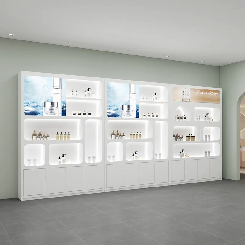 

Modern Minimalist Beauty Salon Display Cabinet Nordic Skincare Display Cabinet Clinic Commercial Furniture أثاث مكتبات FYMC