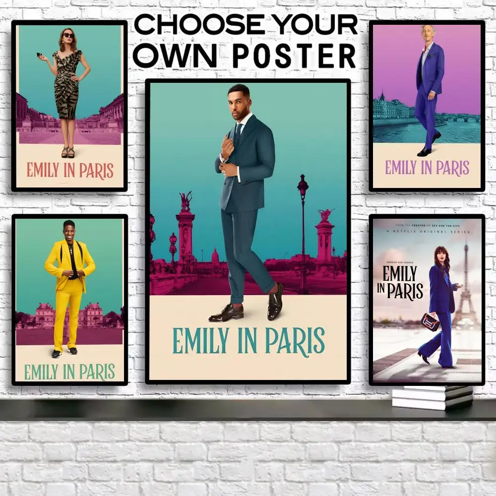Comedy Movie E-Emily in Paris Painting Calligraphy Frameless Perfect Unframed Canvas Art Designed for Home Dining Office Spaces
