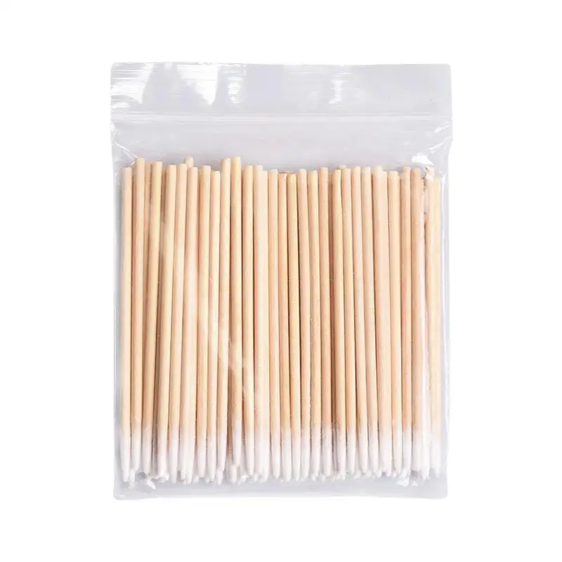Cotonete De Algodão De Madeira para Cosméticos, Maquiagem Permanente, Saúde, Ear Jóias, Clean Sticks, Buds Tip, 7cm, 100Pcs