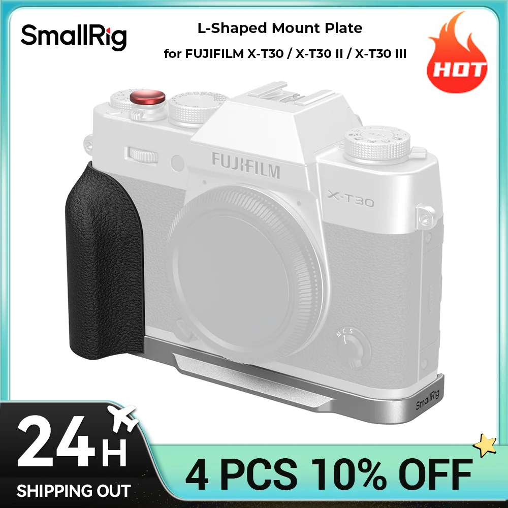SmallRig L-Shaped Mount Plate with Silicone Handle for FUJIFILM X-T30 / X-T30 II / X-T30 III Black/ Sliver/ Charcoal Silver 5663