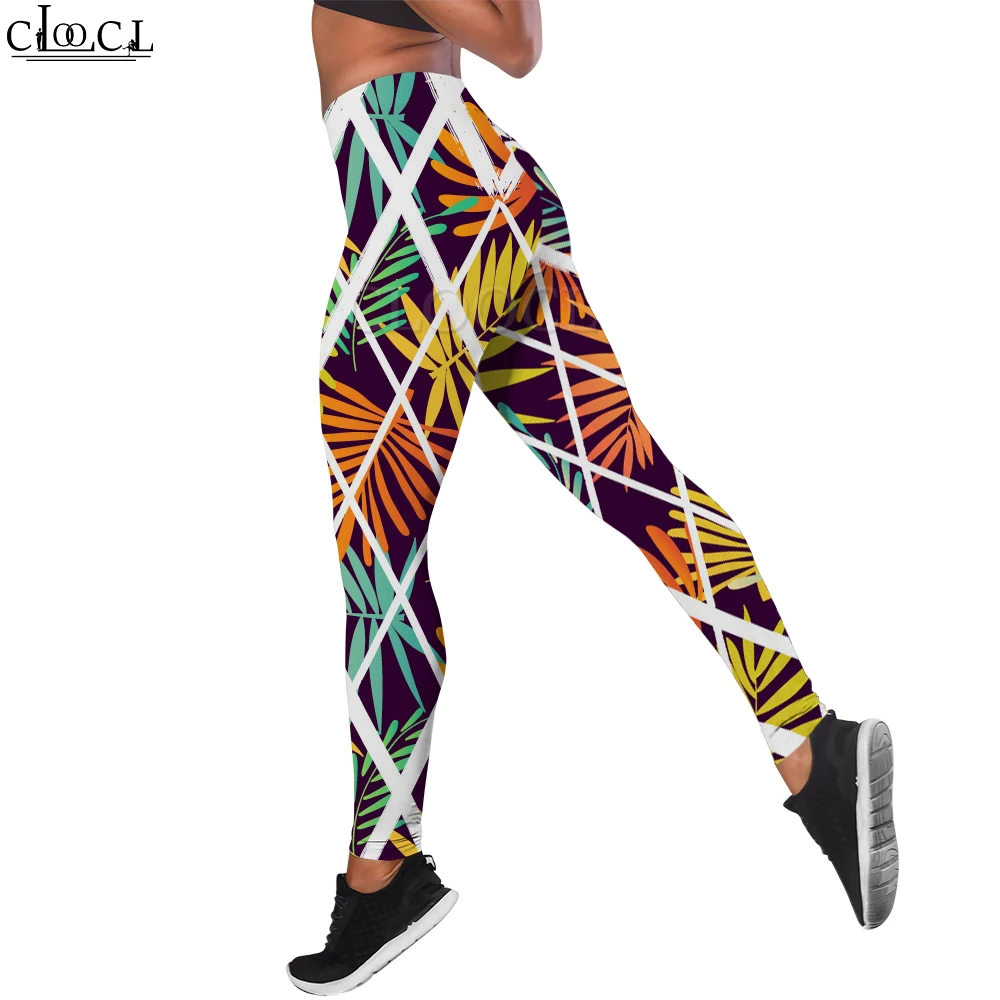 Cloocl legging feminina ajuste levantamento nádegas correndo calças apertadas padrão geométrico artístico impressão 3d leggings finos