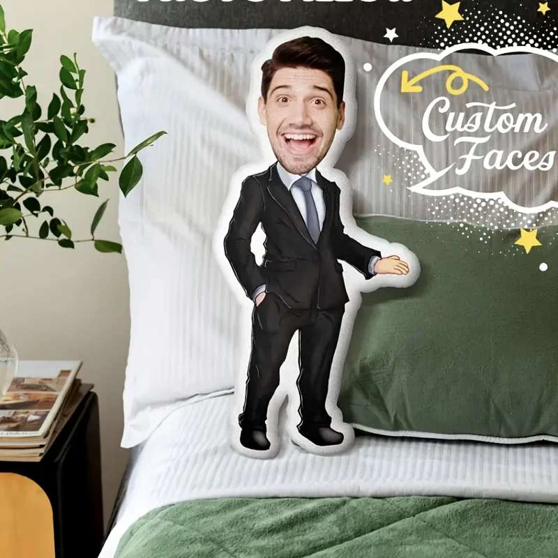 Personalized Custom Suit Plush Cushion Pillow, Stylish Men's Formal Wear Design - Perfect Birthday Gift for Friends, Brothers, B