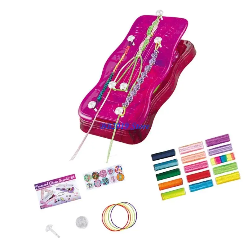 Q0KB Interaktywny zestaw do rękodzieła bransoletki przyjaźni dla dzieci Dziewczyna Edukacyjny projekt artystyczny Materiały do