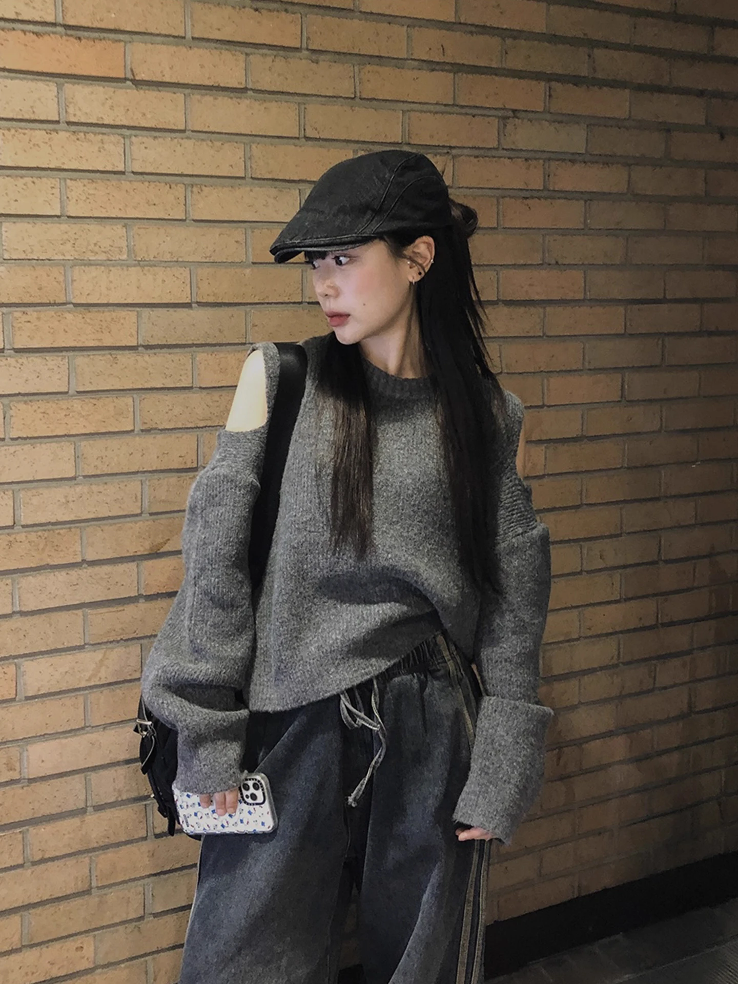 لينة مريحة جولة Ne الجوف oulder محبوك سترة المرأة فضفاضة اللون تنوعا أعلى شتاء جديد وصول تخفيف Sle #5