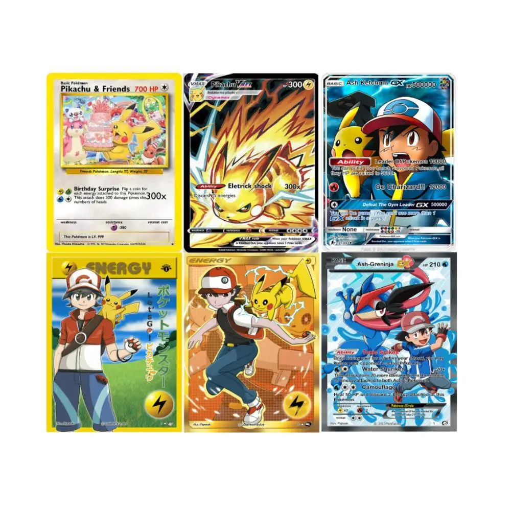 Pokemon angielska wersja samodzielnie wykonane karty kolekcja Anime PTCG Pikachu Greninja z pojedynczą płaską gra w karty