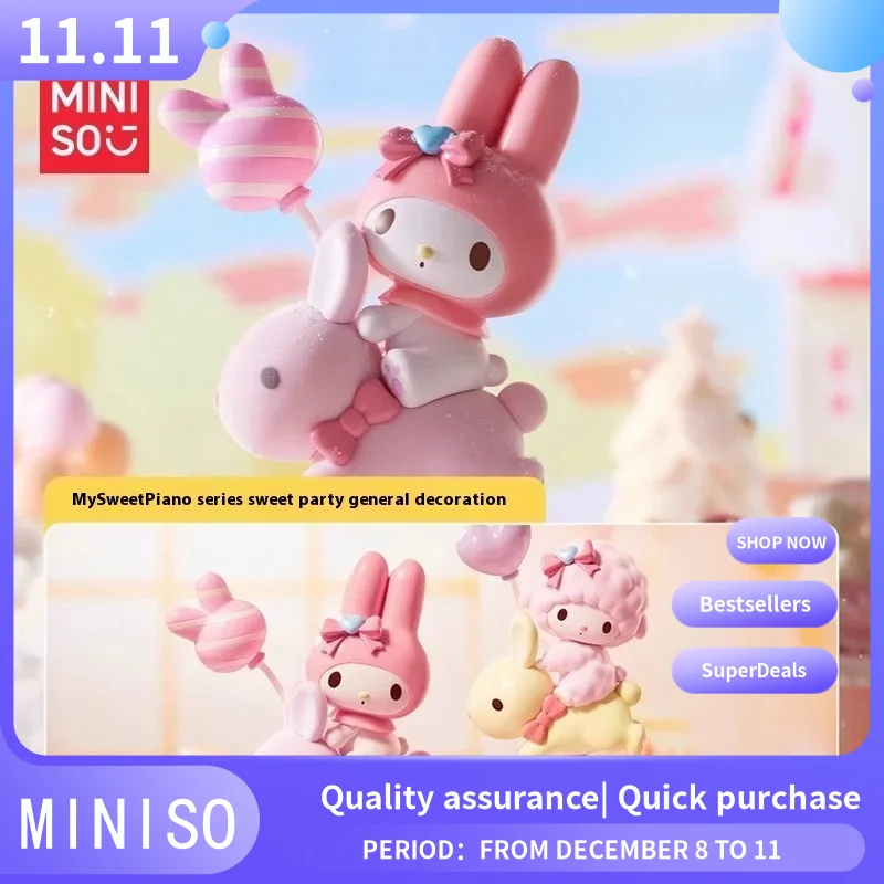 Miniso My Melody My Sweet Piano Figure Sweet Party Series Model Toy Collection Decoration Kids Cute Birthday Gift Original Pvc