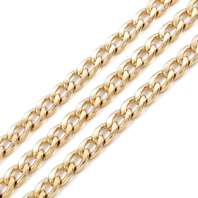 10m/roll 6mm wide 304 Stainless Steel Curb Chains Twisted Chains Link Chain Unwelded for Jewelry Making DIY Bracelet Necklace
