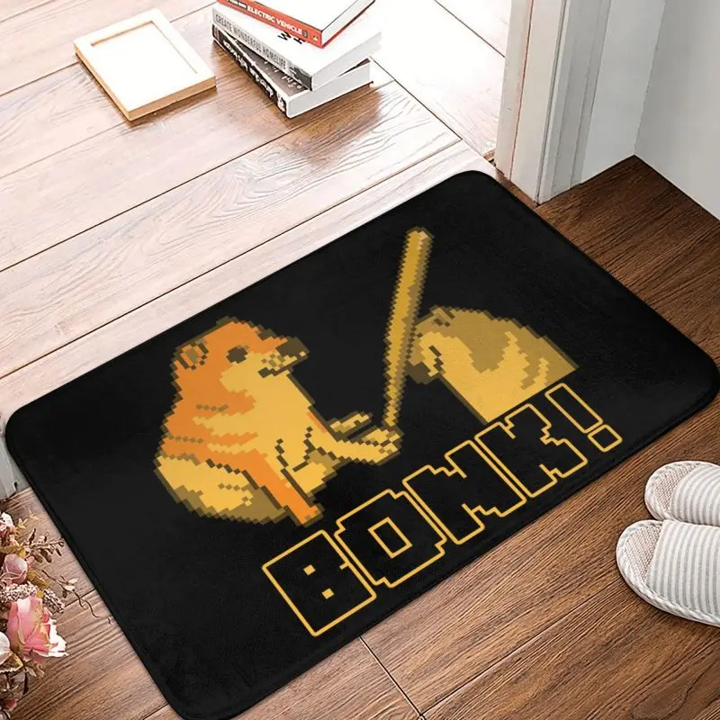 Cheems Bonk Meme Pixel Art Doormat Non-Slip Kitchen Bathroom Mat Bedroom Balcony Door Floor Entrance Carpet Rug