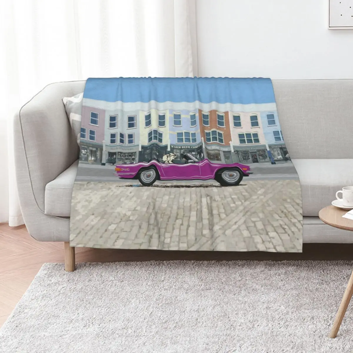 Magenta color TR6 a?? the Classic British Sports Car Throw Blanket cosplay anime Hair Hairy Blankets