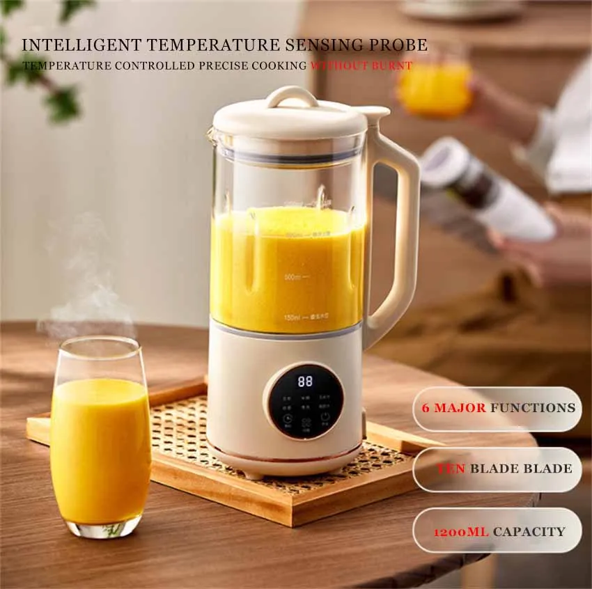 1.2L Multifunctional  Electric Soybean Milk Machine Juicer Blender Mixer Maker Blender Rice Paste Maker Breakfast Machine 220V