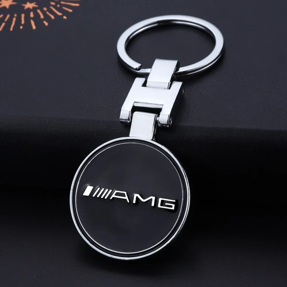 Metal Car Emblem Keychain Key Ring Pendant Decoration For Mercedes Benz AMG E S C A B Class GLE GLS CLS GLC CLA GLA GLK GLB C197