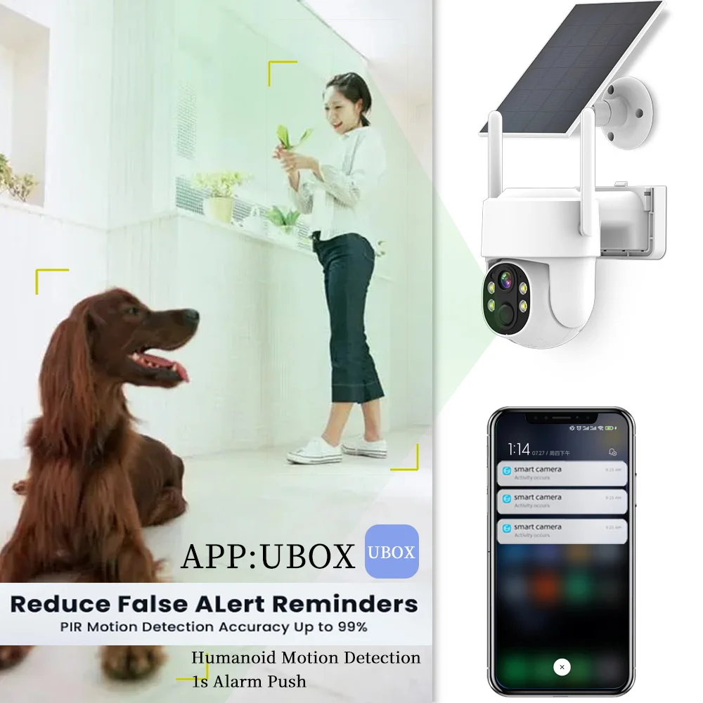 4G SIM 4MP Outdoor Waterproof IP Camera Panel Solar 2K Camera with Rechargeable Battery PTZ Home Security Video Surveillance