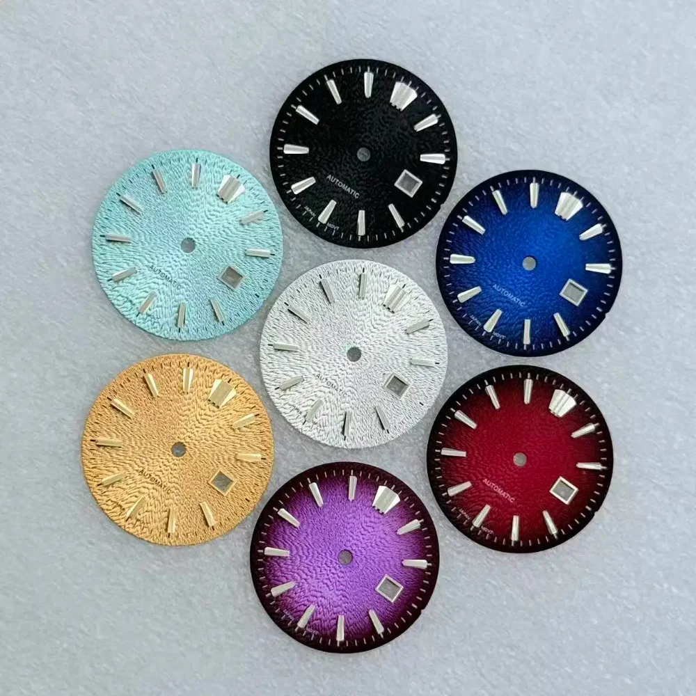 NH05 Woman Dials 24.5mm Watch Dial Fine lines Radial Texture Gradient For NH05 Automatic Movement Case Mod Parts
