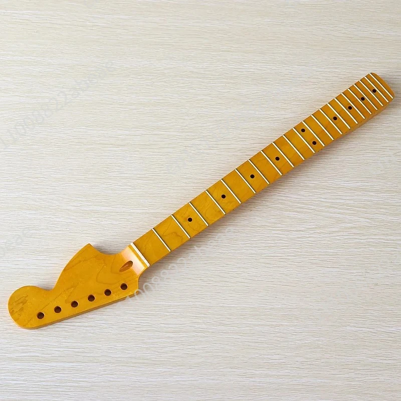 Electric guitar neck 6 strings 22 frets big head neck with maple bright yellow back center line handle, guitar modification 1PCS