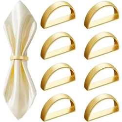 2/4/6/8Pcs Fashion Napkin Ring Set Buckle Napkin Holder High Gloss Elegant Golden Color Sturdy Tissue Ring Table Decoration