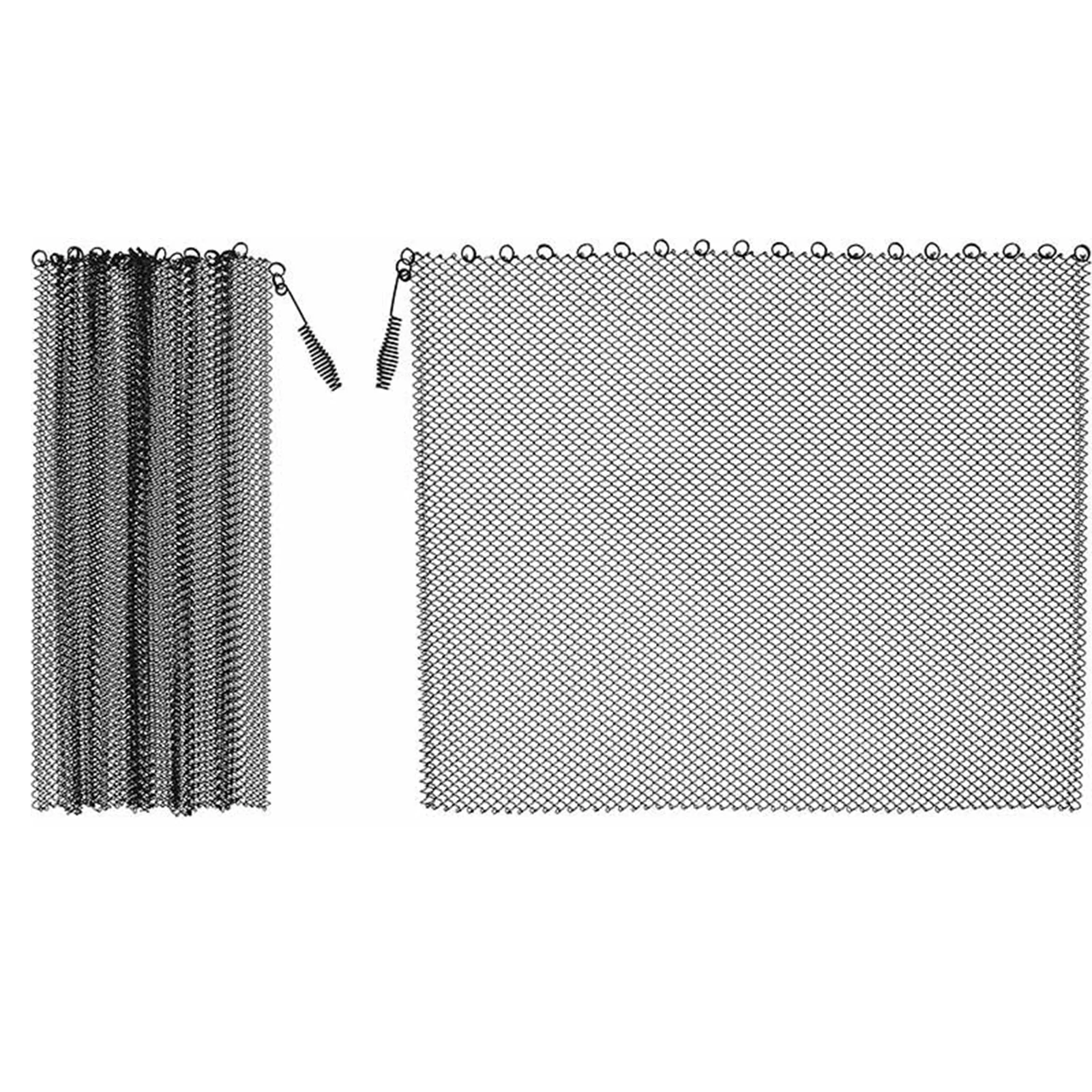 

Fireplace Mesh Screen Curtain 2 PCS Heavy Duty Metal Screen Mesh Fireplace Screen Protection Tool Helps Block Out Sparks