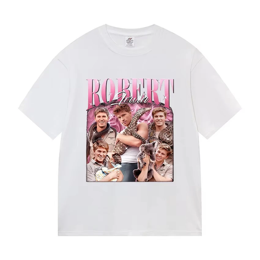 Camiseta divertida con gráfico de Robert Irwin Wildlife Zoo para hombre y mujer, camisetas de gran tamaño a la moda Vintage, ropa Harajuku Unisex