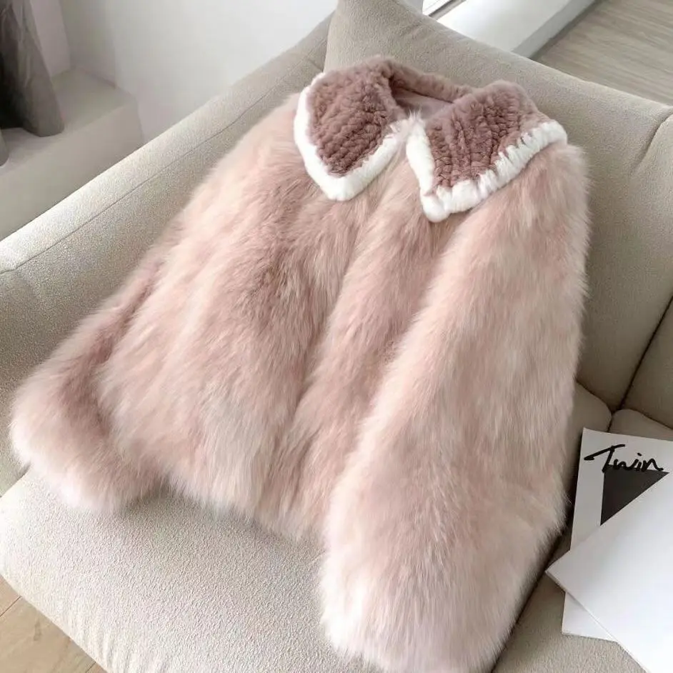 Fur Coat Women 2024 Winter New Thick Warm Top Pink Coat Short Jacket