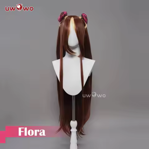 UWOWO Cosplay Flora Wig Fairy Wings Cosplay Wigs Long Brown Hair