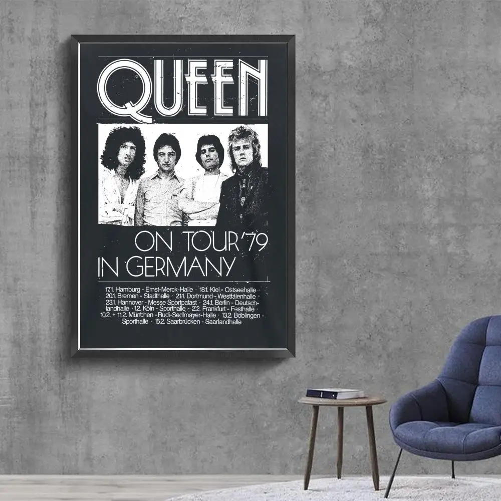 Queen Band Music Whitepaper Poster Retro Kraft Paper Sticker DIY Room Bar Cafe Vintage Decorative Painting