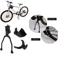 Pata de cabra de acero inoxidable para bicicleta, soporte intermedio plegable de doble pierna para bicicletas de montaña y carretera