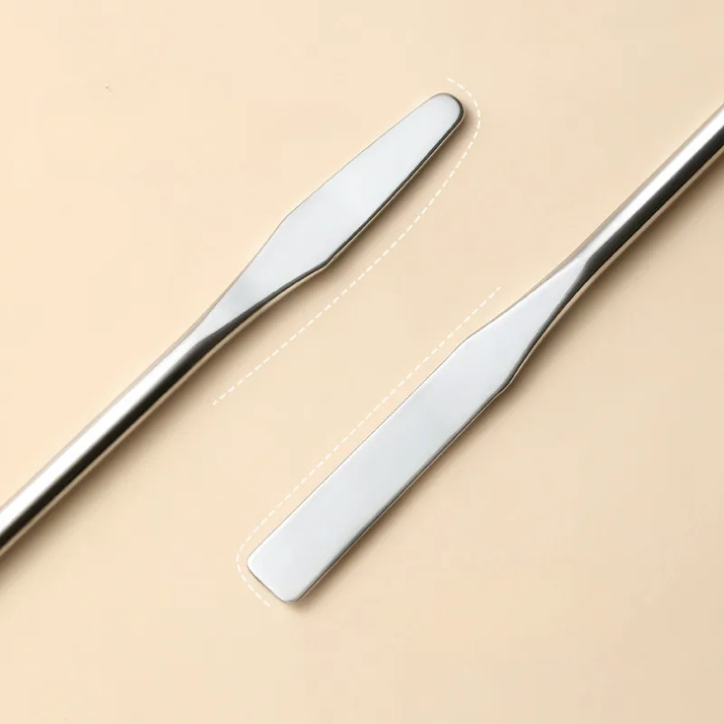 3pcs Dual-Ended Stainless Steel Mixing Spatula - Perfect for Nail Art, Makeup & Crafts, Odorless