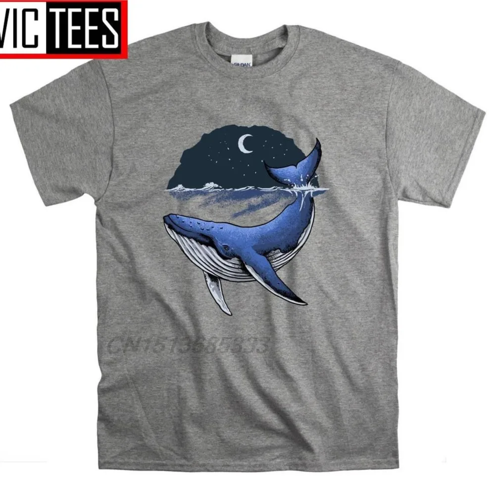 Whale Sea Men Printed T Shirts Moon Night Animal T-shirts Unisex Fresh Lemonade T Shirts Vampire Dracula Lemon Tee Cotton Tops